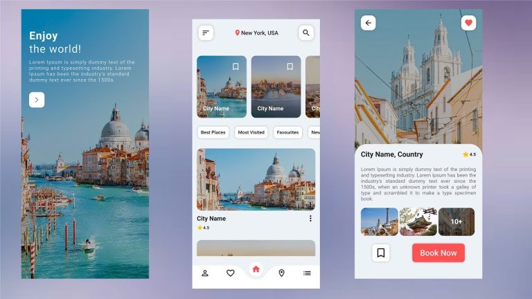 Travel App UI Design in Flutter – Flutter Traveling App UI Design – Speed Code